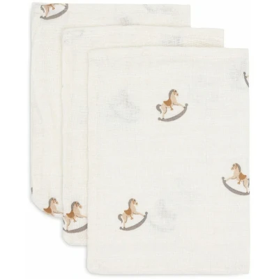 Abbildung von Jollein Waschlappe Baby Nostalgic Ride 3er Pack 15x20cm 100% Baumwolle Waschhandschuh OEKO TEX Zertifiziert