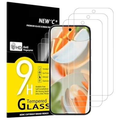 Abbildung von NEW&#039;C 3 Stück, Panzer Schutz Glas für Google Pixel 9, 9 Pro, Frei von Kratzern, 9H Härte, HD Displayschutzfolie, 0.33mm Ultra klar, Ultrabeständig