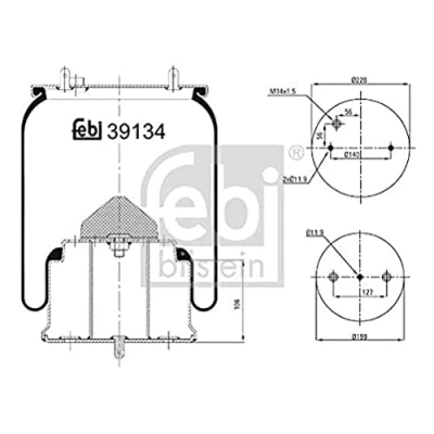 Abbildung von FEBI BILSTEIN 39134 Federbalg, Luftfederung