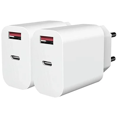 Abbildung von revolt USB Lader: 2er Netzteile für Typ A &amp; C, PD bis 20 Watt, Quick Charge 3.0, 3 (Quickcharge Netzteil, Mini Handy Ladestation)