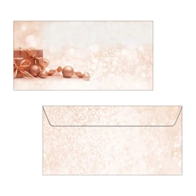 Abbildung von SIGEL DU231 Briefumschläge Weihnachten mit trendigen Roségoldtönen DIN lang 50 Stück &quot;Golden Dream&quot;