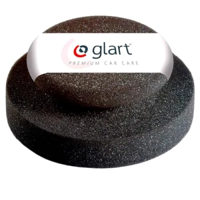 Abbildung von Glart Professioneller Auto Handpolierschwamm, 130x50 mm, Autopflege Polierschwamm mit Griffliste, für Wachs, Lackreiniger, Lack Knete, Autopolitur, Schleifmittel, Anwendung nach Waschhandschuh