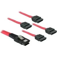 Abbildung von DeLock Kabel Mini SAS HD SFF 8643 x4 Stecker &gt; 4 x SATA Buchse 0,5 m