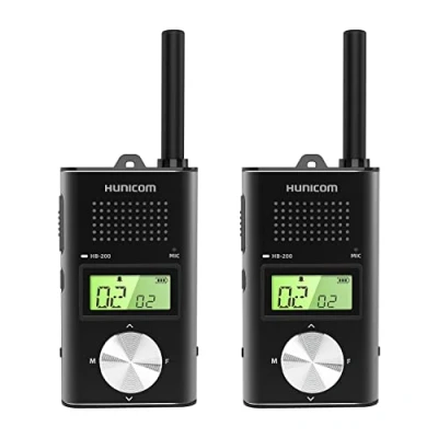 Abbildung von Rechargeable Walkie Talkies für Erwachsene, Metallgehäuse Premium Long Range 2 Way Radio PMR Walky Talky mit 1000 mAh Akku VOX Rückenclip