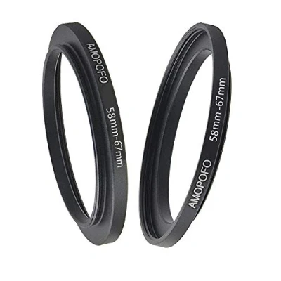 Abbildung von 58mm bis 67mm Metall Filter Ring,58 Step up Filteradapter Ring von Kamera Objektiv mit Filtergewinde auf Eigenschaften: