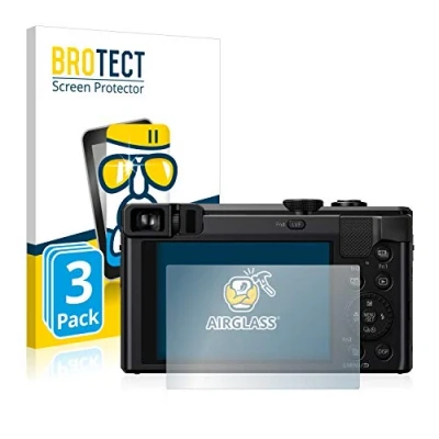 Abbildung von BROTECT Schutzglas für Panasonic Lumix DMC TZ81 (3 Stück) Schutzfolie Panzer Folie Glas [Extrem Kratzfest 9H, Anti Fingerprint, Ultra Transparent]