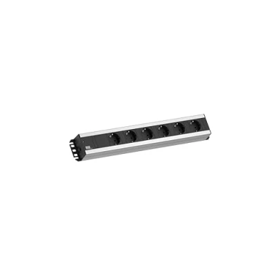 Abbildung von BACHMANN Steckdosenleiste HANDWERKERLEISTE 6 Fach 2m Kabel Mehrfachsteckdose für Handwerk und Serverschrank Rack Grau 300.000 (extra Robustes Design)
