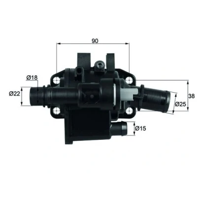 Abbildung von MAHLE ORIGINAL TH 42 83 Kühlwasserthermostat mit Dichtung PEUGEOT: 207 Schrägheck, 206 307 FORD: FIESTA 5, 6