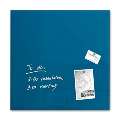 Abbildung von SIGEL GL252 Premium Glas Magnettafel 48 x cm petrol blau hochglänzend, SGS geprüft, einfache Montage, incl. 3 Magnete, Artverum