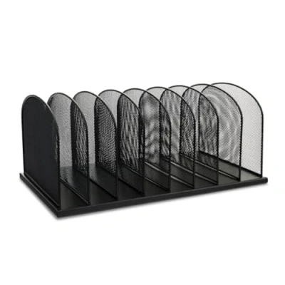Abbildung von Safco 3253BL Onyx Schreibtisch Organizer aus Metallgitter mit 8 Längsfächern