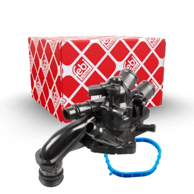 Abbildung von FEBI BILSTEIN 108188 Kühlwasserthermostat 105 mit Dichtung Temperaturschalter Gehäuse PEUGEOT: 208 I Schrägheck, 5008 I, 508 SW