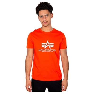Abbildung von Alpha Industries Herren Basic T Shirt, Blickdicht, Atomic Red, S
