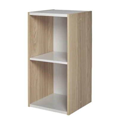Abbildung von Iris Ohyama Platzsparendes Regal, Breit, 2 Ebenen, Hellbraun, Verstellbar, Modular, Für Wohnzimmer, Homeoffice, Schlafzimmer, Organisation, Bücher, CD, Dekor, Einfache Montage, UB 6030