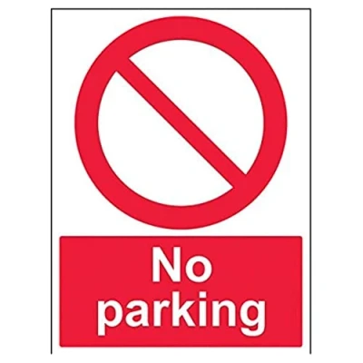 Abbildung von vsafety 52030bc s &quot;No Parking&quot; Verbot Zugang Schild, selbstklebend, Porträt, 300 mm x 400 mm, rot