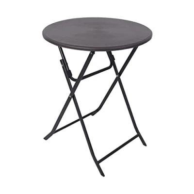 Abbildung von Rebecca Mobili Klapptisch, Balkontisch, Hdpe Stahl, Grau Schwarz, Bistro Garten Möbel Maße HxBxT: 74 x 60 cm Art. RE6704