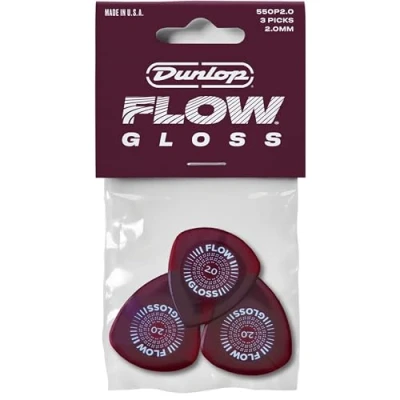 Abbildung von JIM DUNLOP Plektrum Flow Gloss 2,00mm 12 Stück, Rot