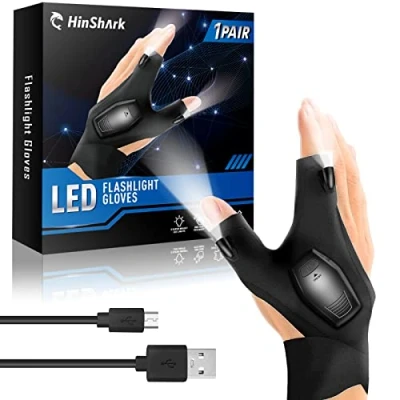 Abbildung von Hinshark Geschenke für Männer, Handschuhe mit Licht Angelzubehör, Geburtstagsgeschenk Männer Papa, Gadgets Ostergeschenke Erwachsene, Vatertagsgeschenk Papa