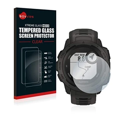 Abbildung von Savvies Panzer Schutz Glas für Garmin Instinct Tactical Edition 9H Hartglas, Anti Fingerprint, Displayschutz