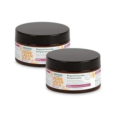 Abbildung von alkmene 2x Regenerierende Calendula Creme für strapazierte &amp; trockene Haut 200 ml Vegane Hautcreme lindert Juckreiz