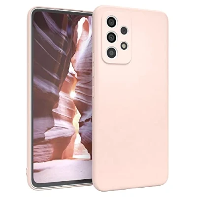Abbildung von EAZY CASE Handyhülle Silikon mit Kameraschutz kompatibel Samsung Galaxy A53 (5G) in Hellrosa, Rosa, Ultra dünn, Slimcover, Silikonhülle, Hülle, Softcase, Backcover