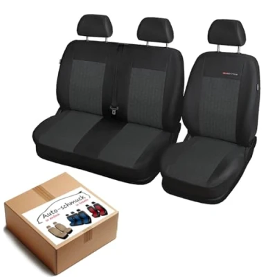 Abbildung von Auto schmuck T5 Sitzbezüge nach Maß Autoplanen perfekte Passform Schonbezüge Sitzschoner Velour + Strickpolster (T5 2+1 P 1)
