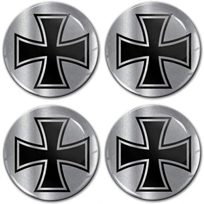 Abbildung von Biomar Labs® 4 x 55mm Aufkleber 3D Silikon Silber Für Radkappen Nabenkappen Radnabendeckel Rad Nabendeckel A 8655