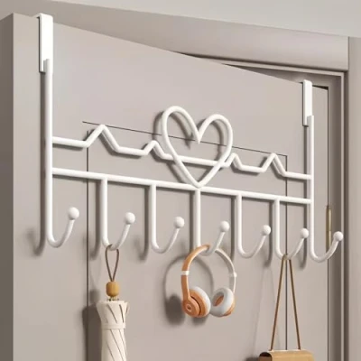 Abbildung von Türhaken, Türaufhänger für Mantel, Handtuch, Tasche, Bademantel (1 Stück, Weiß)