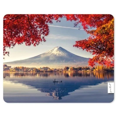 Abbildung von younikat Mauspad im Japan Design I 24 x 19 cm Mousepad in Standard Größe Mount Fuji Vulkan Motiv Frühjahr Qualitätsdruck auf Zellkautschuk rutschfest wasserfest und abwischbar dv_1241