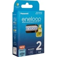 Abbildung von eneloop, AA/Mignon NI MH Akku, 2er Pack, Kapazität mit min. 2000 mAh, Ready to Use Akkus, bis zu Mal wiederaufladbar, plastikfreier Verpackung, Standard, weiß