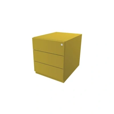 Abbildung von BISLEY Rollcontainer Note mit Griffleiste, 3 Universalschubladen, Metall, 641 Zinkgelb, 56.5 x 42 49.5 cm