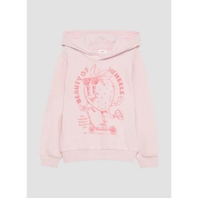 Abbildung von s.Oliver Kapuzenpullover für Kinder, Größe: 104/110, Perlmuttrosa