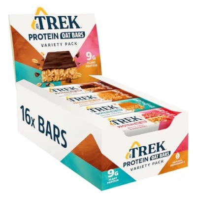 Abbildung von TREK Protein Haferriegel Mixbox Pflanzlich Glutenfrei Vegan 16 x 50g Riegel 800g
