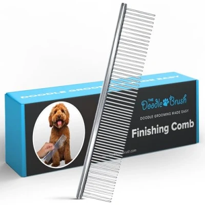 Abbildung von The Doodle Brush Hundekamm, Haustier Kamm für Goldendoodles, Labradoodles &amp; Hunde mit mittlerem langem Haar, hundekamm pudel, Metallkamm, metallkamm hund, langhaar, Metall Fellpflegekamm