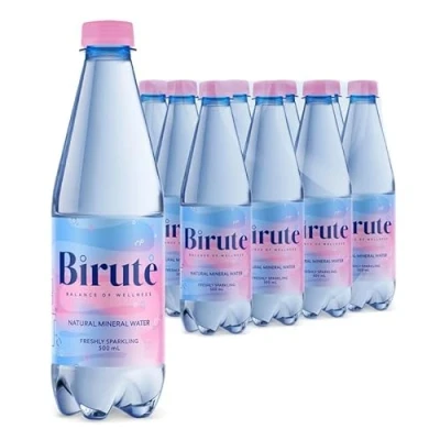 Abbildung von BIRUTE Natürliches Mineralwasser mit Kohlensäure 500 ml (12er Pack) Für maximale Hydratation, Reich an Essenziellen Mineralien wie Calcium, Magnesium, Perfekt Ausgewogene Natürliche Elektrolyte