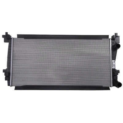 Abbildung von VALEO 735557 Kühler, Motorkühlung Aluminium 650 322 24 Kühlrippen mechanisch gefügt VOLKSWAGEN: Golf 7 Schrägheck, Variant, Touran II