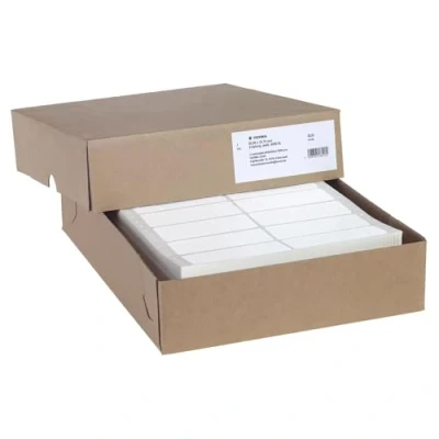 Abbildung von HERMA 8220 Computeretiketten endlos, 88,9 x 35,7 mm, 2 bahnig, 8000 Stück, selbstklebend, Endlosetiketten Aufkleber mit Führungslochrand, matt, blanko Papier Computer Etiketten, weiß