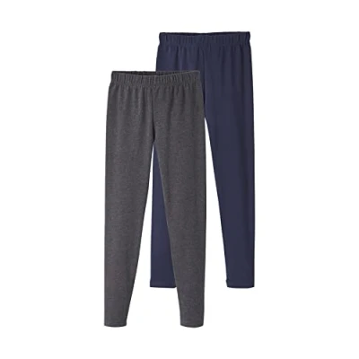Abbildung von Vertbaudet 2er Pack Leggings für Mädchen Oeko Tex anthrazit/Nachtblau 146/152