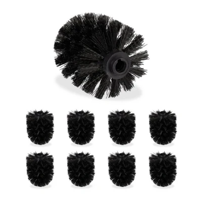 Abbildung von Relaxdays, schwarz Ersatzbürstenkopf für Klobürste, 9er Set, Ersatz WC Bürstenkopf, Kunststoff, 12 mm Gewinde, D: 8 cm, 9 Stück
