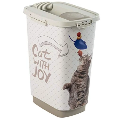 Abbildung von Rotho MyPet Cody Tierfutterbehälter 25l mit Deckel und Schüttvorrichtung, Katzenmotif