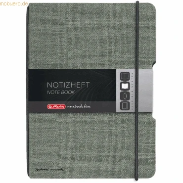 Abbildung von herlitz 50033720 Notizheft flex Leinen, A6, 40 Blatt punktiert, FSC Mix, Farbe: grau, 1 Stück