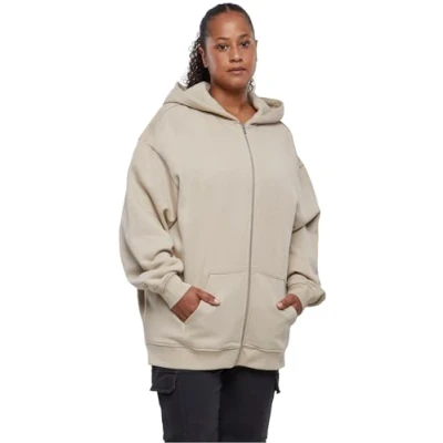Abbildung von Urban Classics Oversized Sweatjacke, Damen, Größe: XS, Wetsand