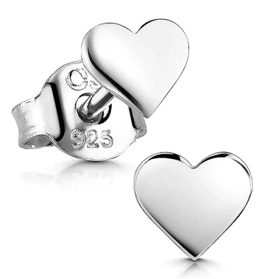 Abbildung von Materia Paar Ohrstecker Silber Herz Liebe klein für Mädchen und Damen SO 260, 925 Sterling Silber, rhodiniert