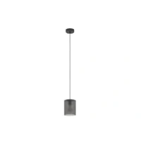 Abbildung von EGLO Hängelampe Colomera, Pendelleuchte über Esstisch, elegante Esszimmerlampe aus Metall in Schwarz und Rauchglas, Fassung E27, Ø 15 cm