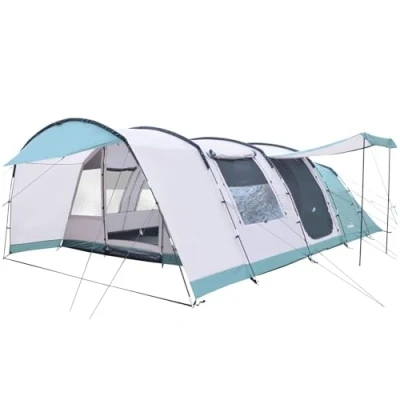 Abbildung von Skandika Tunnelzelt Hafslo 5 XL Sleeper Protect Campingzelt für Personen, Technologie, Eingenähter Zeltboden, Vordach, 5000 mm Wassersäule Großes Familienzelt, Zelt, Outdoor, Camping