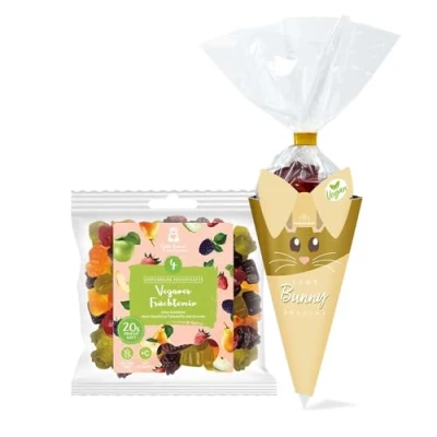 Abbildung von 2er Set vegane Ostern Geschenk zu Süßigkeiten Ohne Gelatine Osterhase Leckere Naschereien Fröhliche Osterüberraschung