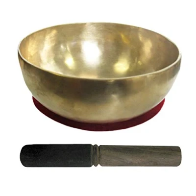 Abbildung von Therapie KLANGSCHALE UNIVERSALSCHALE 500 600g Handarbeit NEPAL. 3 tlg Klangmassage SET. 1 x Klöppel + ZUBEHÖR. 70192 36