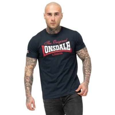 Abbildung von Lonsdale Normale Passform Aldingham Tshirt print, Herren, Größe: 4XL, Dark navy red white