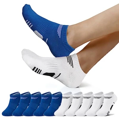 Abbildung von NUOZA Sneaker Socken Herren 43 46 Damen Sportsocken Kurze Laufsocken Wandersocken Running Socks Unisex Halbsocken 10 Paar Weiß Blau