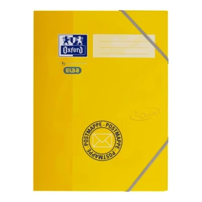 Abbildung von Oxford Post Mappe A4, fester Karton, mit Gummizug, Soft Touch Oberfläche, gelb