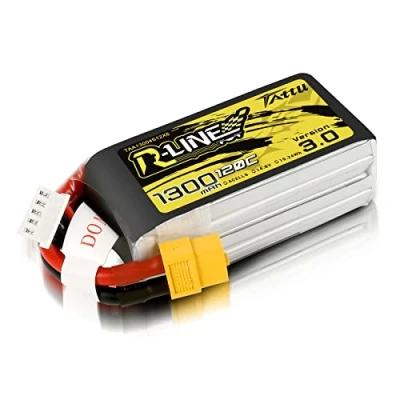 Abbildung von Tattu 4S LiPo Akku 1300mAh 14.8V 120C Batterie mit XT60 Stecker Rline Series for FPV Racing Quadcopters Helikopter Flugzeuge und RC Drone